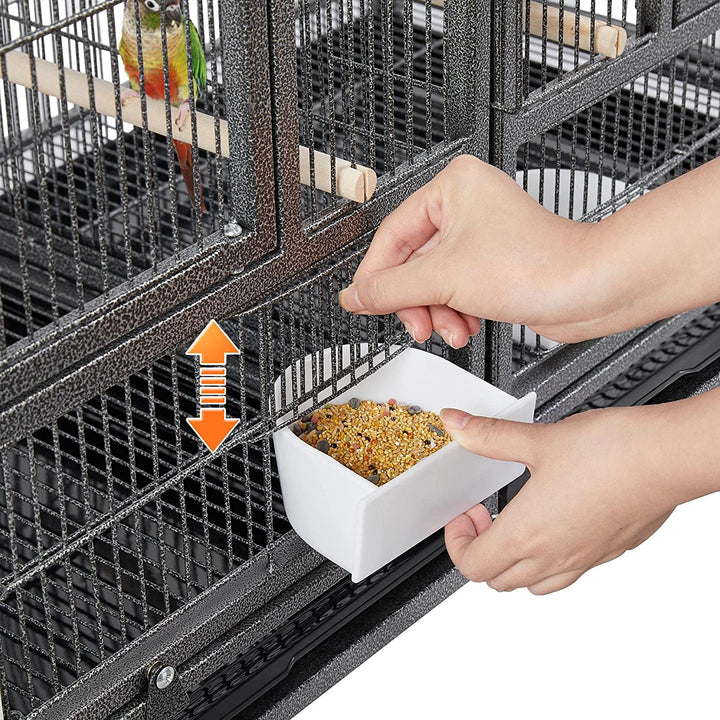 Stackable Bird Cage Divided Breeder Breeding Parakeet Bird Cage for Canaries Cockatiels Lovebirds Finches Budgies Small Parrots, Black