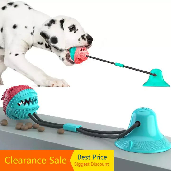 Molar Bite Interactive Dog Toy with Durable Rope and Suction Cup for Pulling/Chewing/Teeth Cleaning Self Playing Tog for Dogs