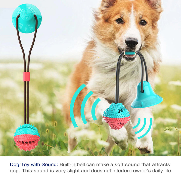 Molar Bite Interactive Dog Toy with Durable Rope and Suction Cup for Pulling/Chewing/Teeth Cleaning Self Playing Tog for Dogs