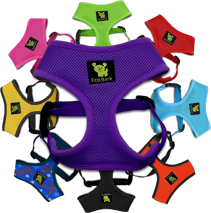 Dog Harness - Eco-Friendly Max Comfort Harnesses - Luxurious Soft Mesh Halter - over the Head Harness Vest- No Pull and No Choke for Puppy, Toy Breeds & Small Dogs (Medium, Purple)