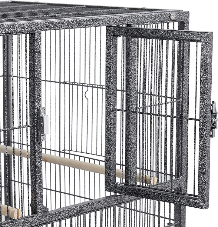 Stackable Bird Cage Divided Breeder Breeding Parakeet Bird Cage for Canaries Cockatiels Lovebirds Finches Budgies Small Parrots, Black