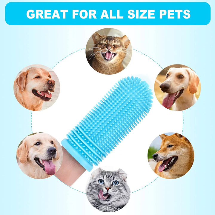 4 Pack Dog Toothbrush for Dog Teeth Cleaning, Dog Finger Toothbrush, Full Surround Bristles, 360ºdog Fingerbrush Toothbrush, Dog Tooth Brushing Kit, Cat Toothbrush, Dental Care for Puppies, Cats